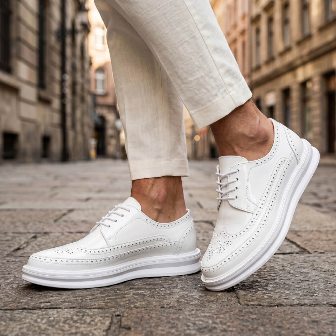 Men's Stylish Casual Brogue Sneakers for Fall and Winter Everyday Wear