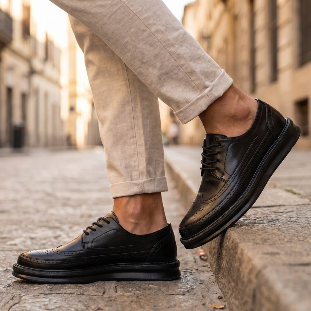 Men's Stylish Casual Brogue Sneakers for Fall and Winter Everyday Wear