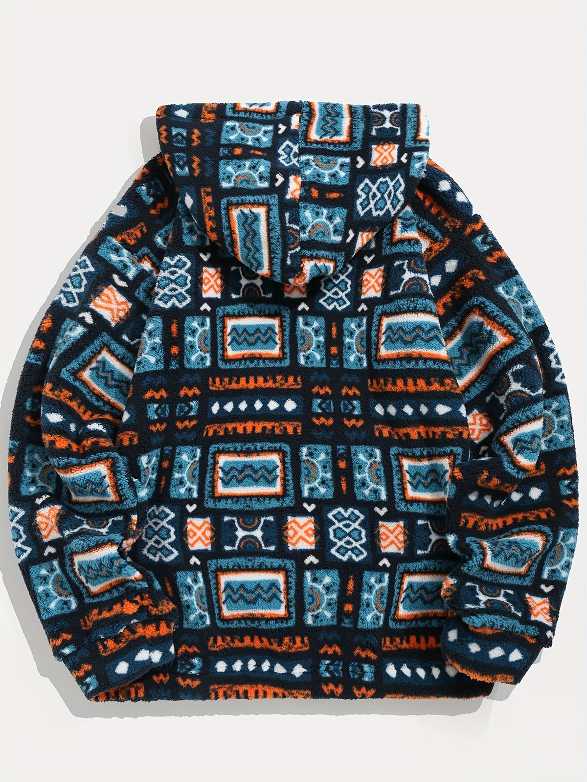 Men's Hooded Pullover Sweatshirt with Pattern Design for Daily Use
