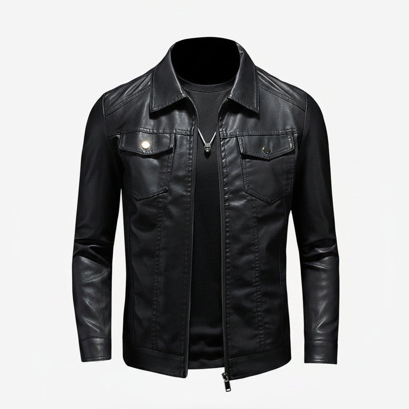 Men's Classic Leather Jacket - Durable, Comfortable, Stylish Outerwear