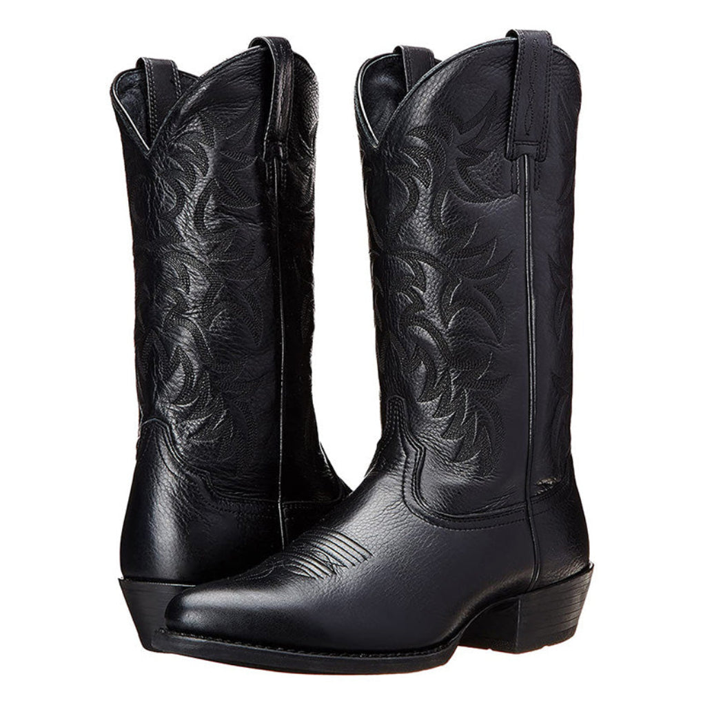 Women's Stylish Pointed Toe Ankle Cowboy Boots for Daily Use Black