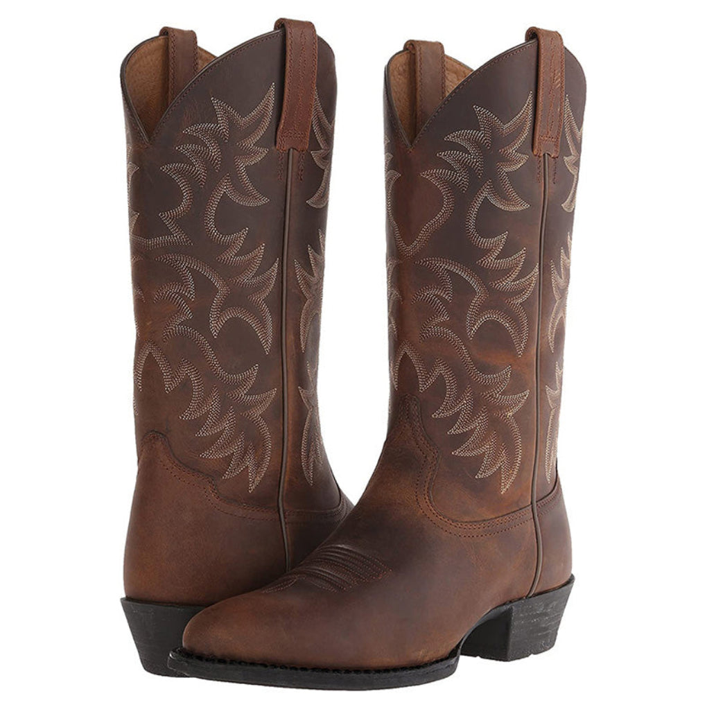 Women's Stylish Pointed Toe Ankle Cowboy Boots for Daily Use Brown