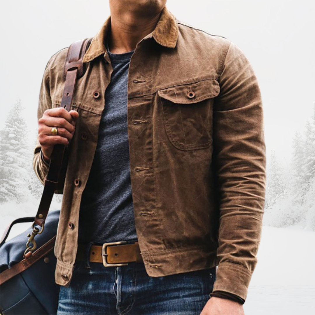 Men's Casual Fall Jacket with Button Front and Chest Pockets