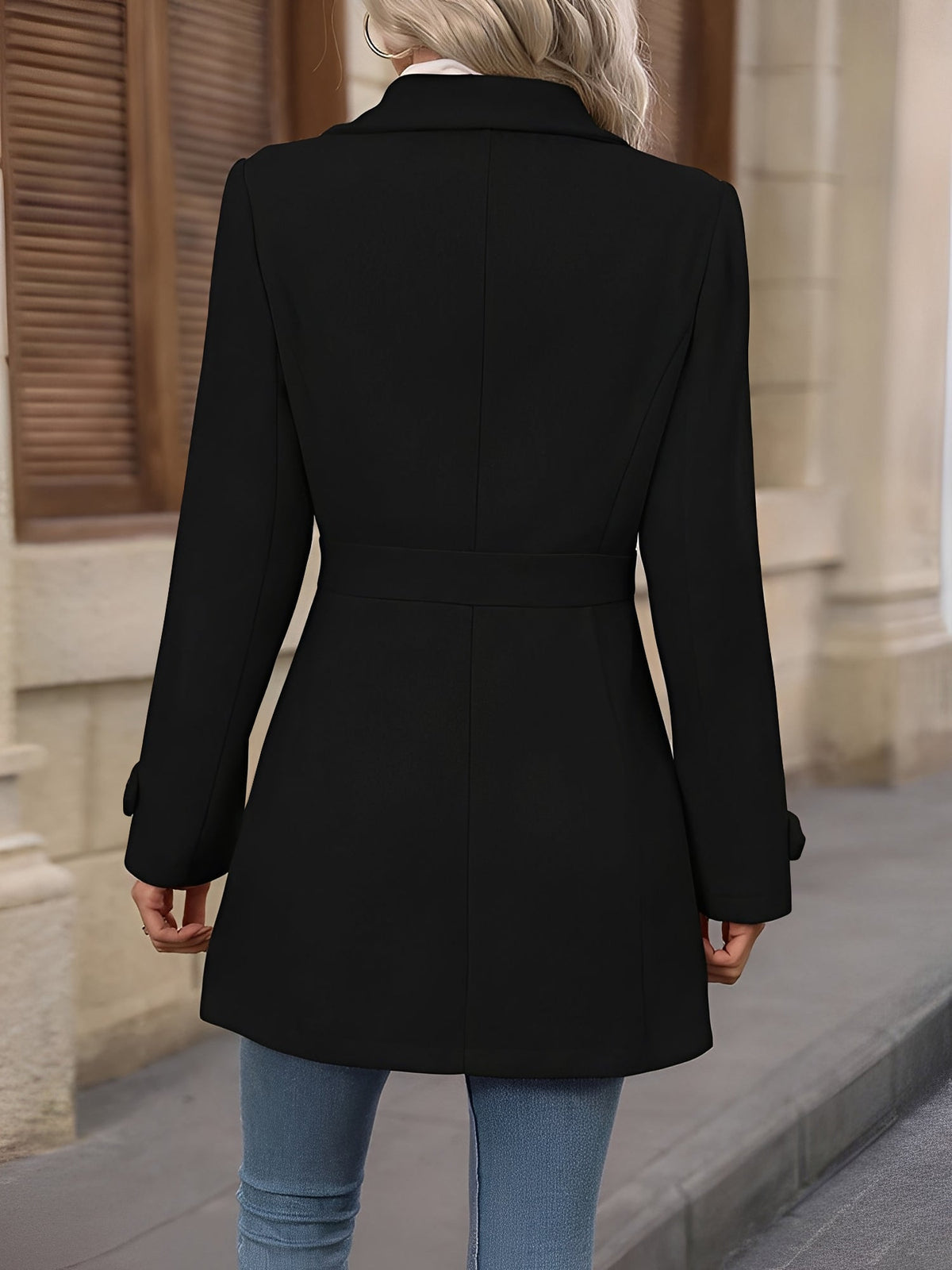 Women's Stylish Trench Coat with Adjustable Waist Belt for Daily Use
