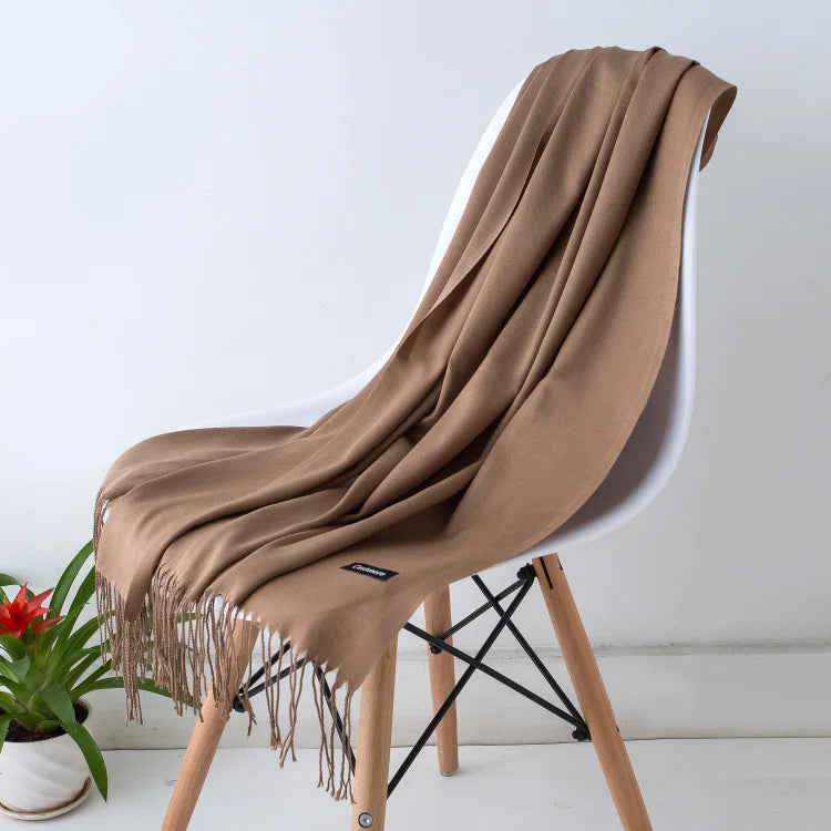 Women's Solid Cashmere Scarf - Warm Autumn Winter Shawl Wraps 31