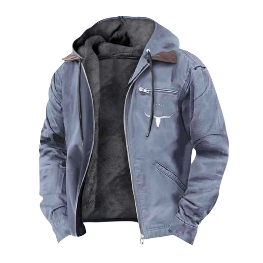 Men's Heavy Duty Vintage Jacket - Durable and Stylish Outerwear Blue