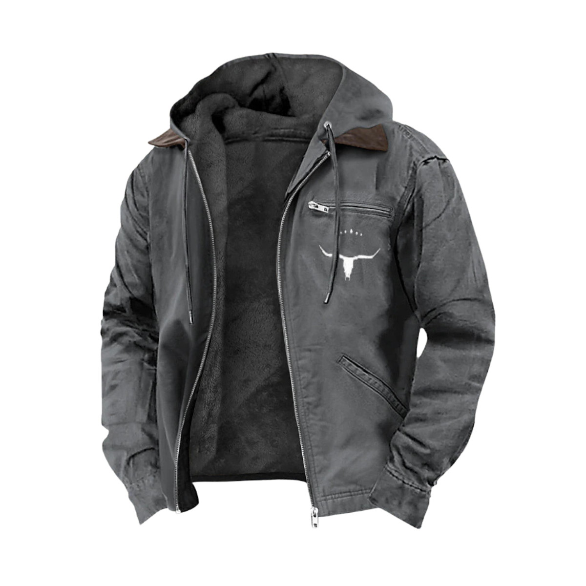 Men's Heavy Duty Vintage Jacket - Durable and Stylish Outerwear Grey