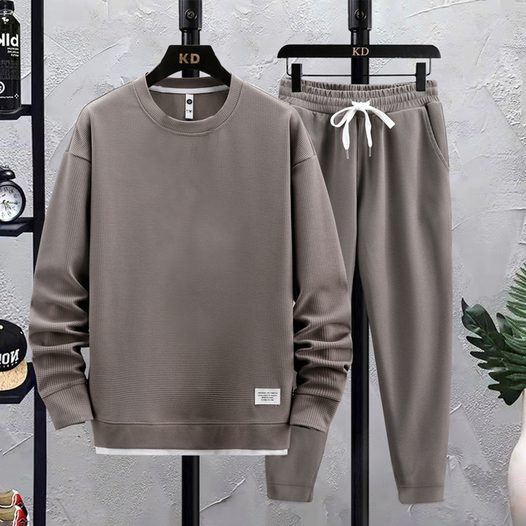 Men's Comfortable and Stylish Tracksuit Set with Drawstring waist Gray