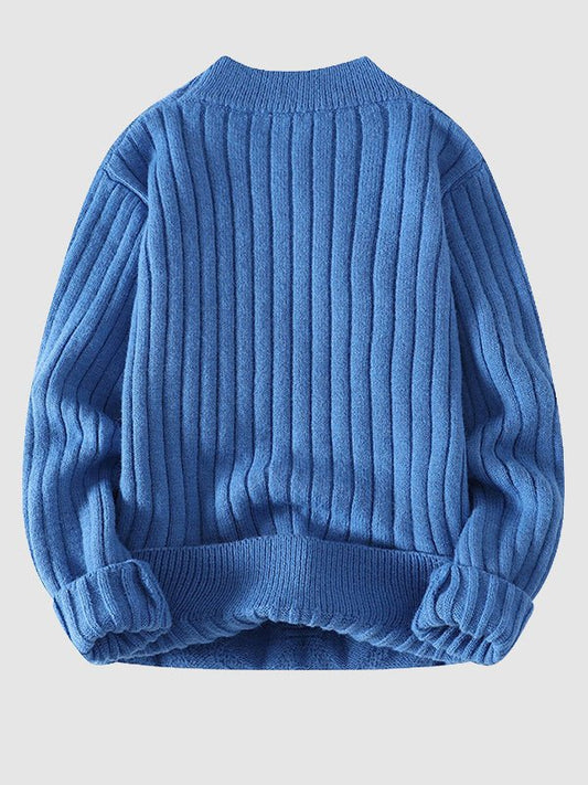 Men's Cable Knit Crew Neck Sweater for Fall and Winter Everyday Wear