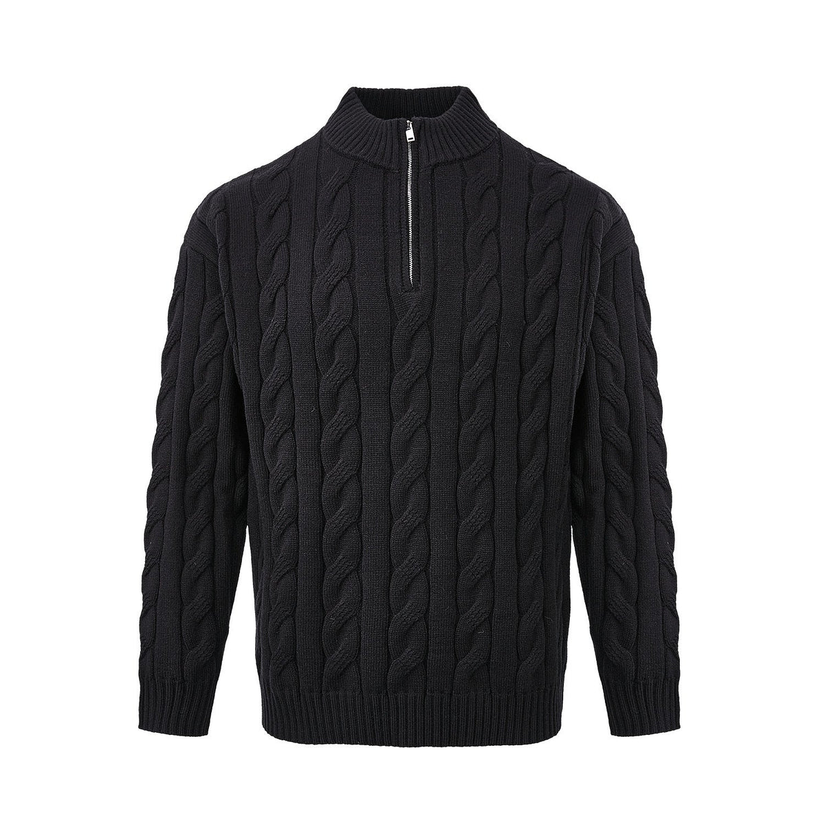 Men's Cable Knit Quarter Zip Sweater for Fall and Winter Everyday Wear
