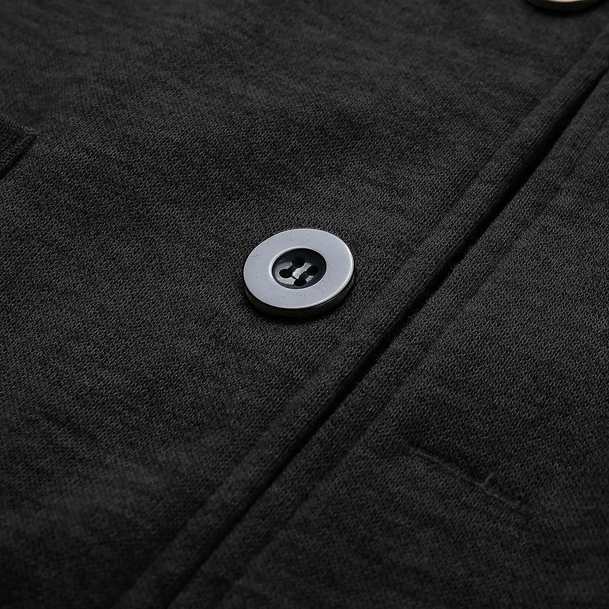 Men's Dark Gray Casual Button-Down Jacket for Fall and Winter