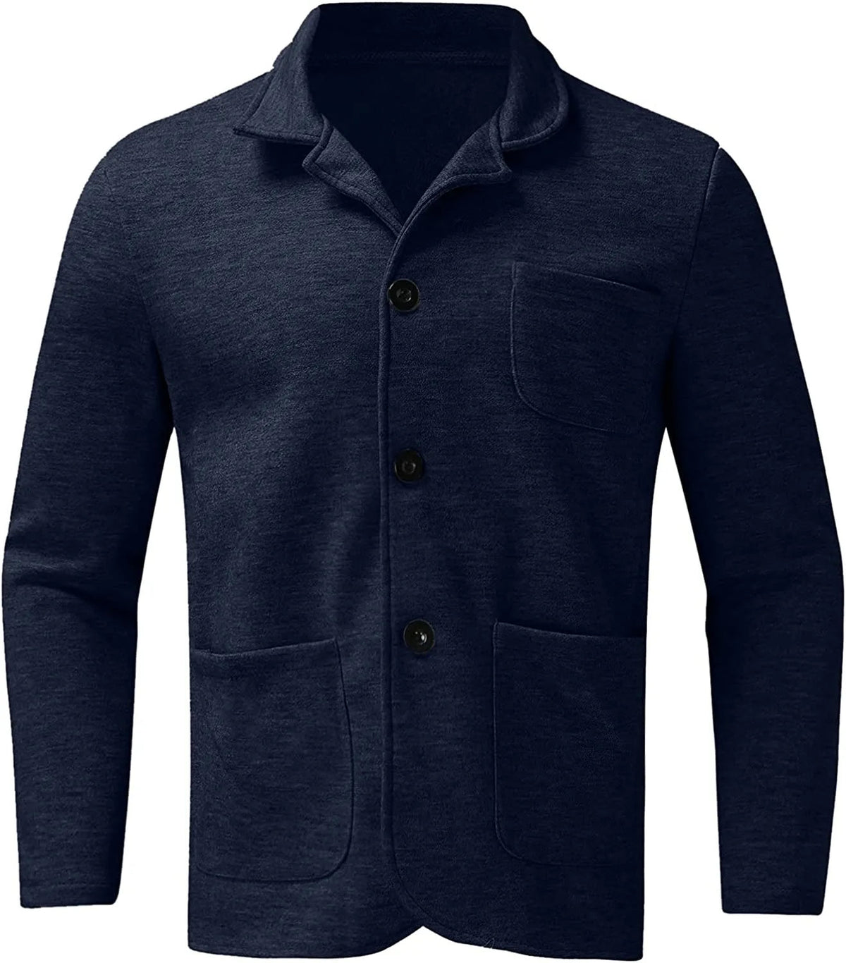 Men's Dark Gray Casual Button-Down Jacket for Fall and Winter