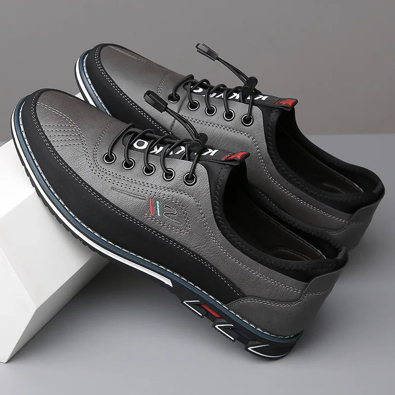 Men's Classic Low-Top Lace-Up Casual Sneakers for Daily Use Grey