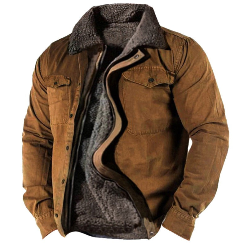 Men's Stylish Winter Ski Jacket with Full front zipper for Daily Use Brown