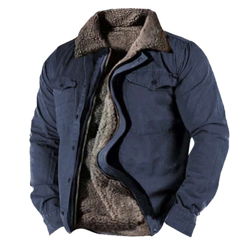 Men's Stylish Winter Ski Jacket with Full front zipper for Daily Use Blue
