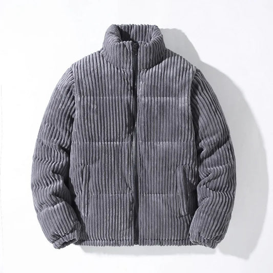 Men's Corduroy Fleece Jacket - Stylish and Comfortable Outerwear Slate