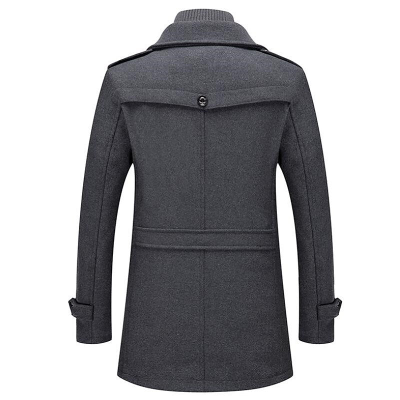 Men's Double-Breasted Pea Coat for Fall and Winter Everyday Wear