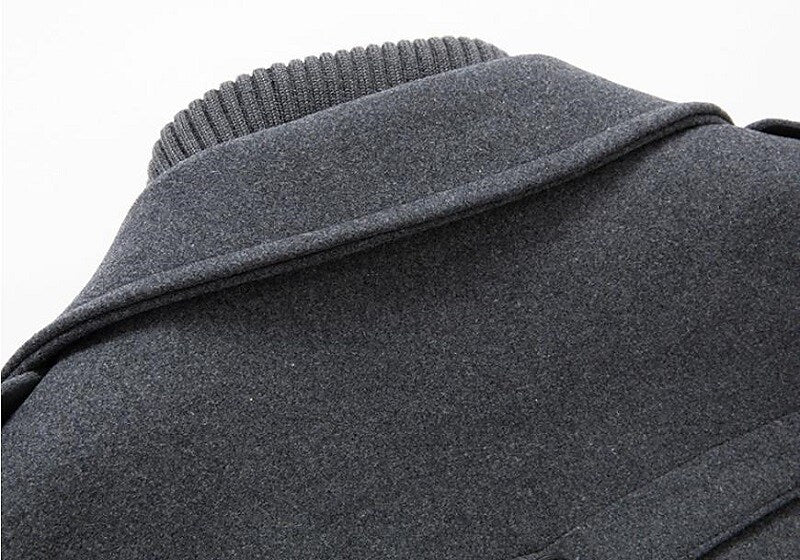 Men's Double-Breasted Pea Coat for Fall and Winter Everyday Wear