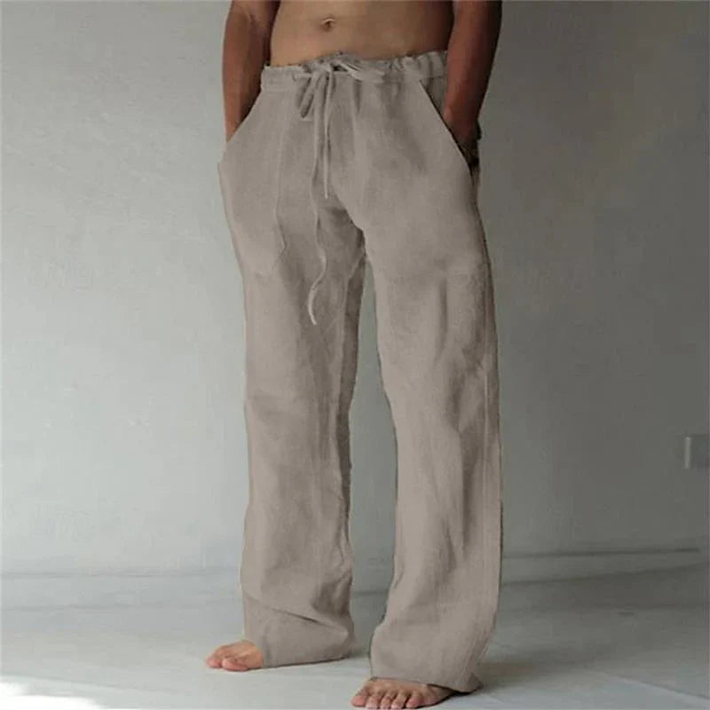 Men's Drawstring Wide Leg Trousers for Fall and Winter Everyday Wear