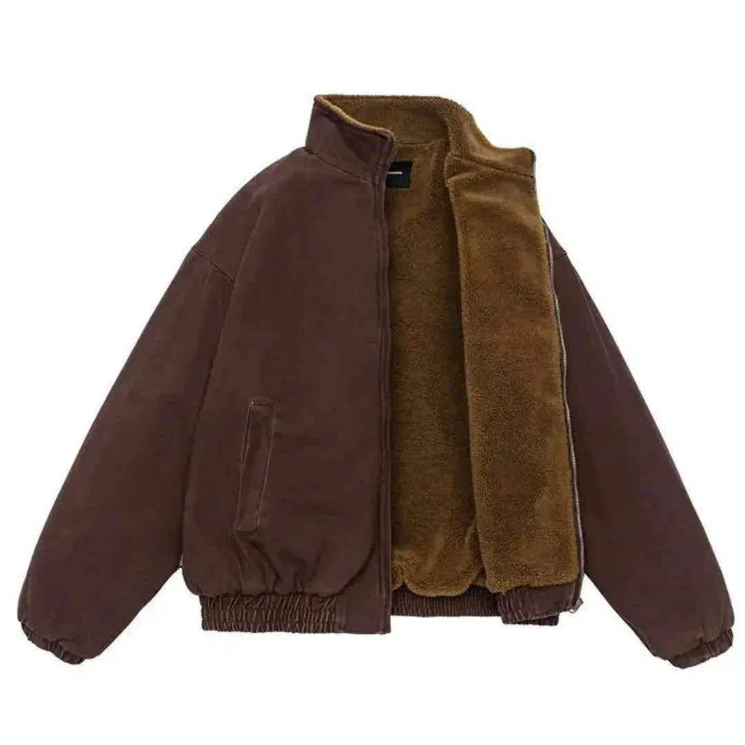 Men's Insulated Fleece-Lined Jacket for Fall and Winter Everyday Wear