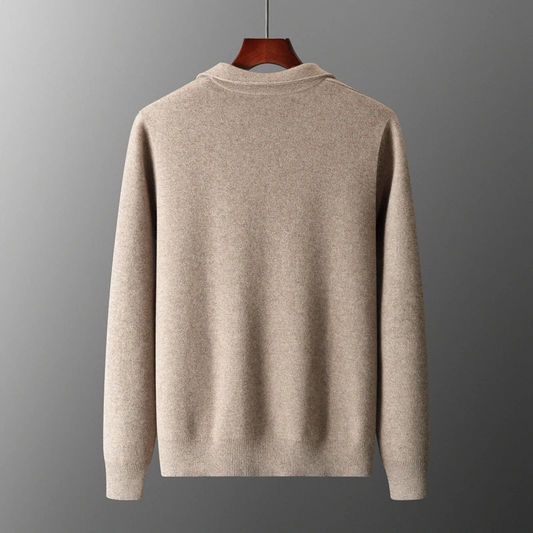 Men's Full Zip Collared Sweater Jacket for Daily Use Warm