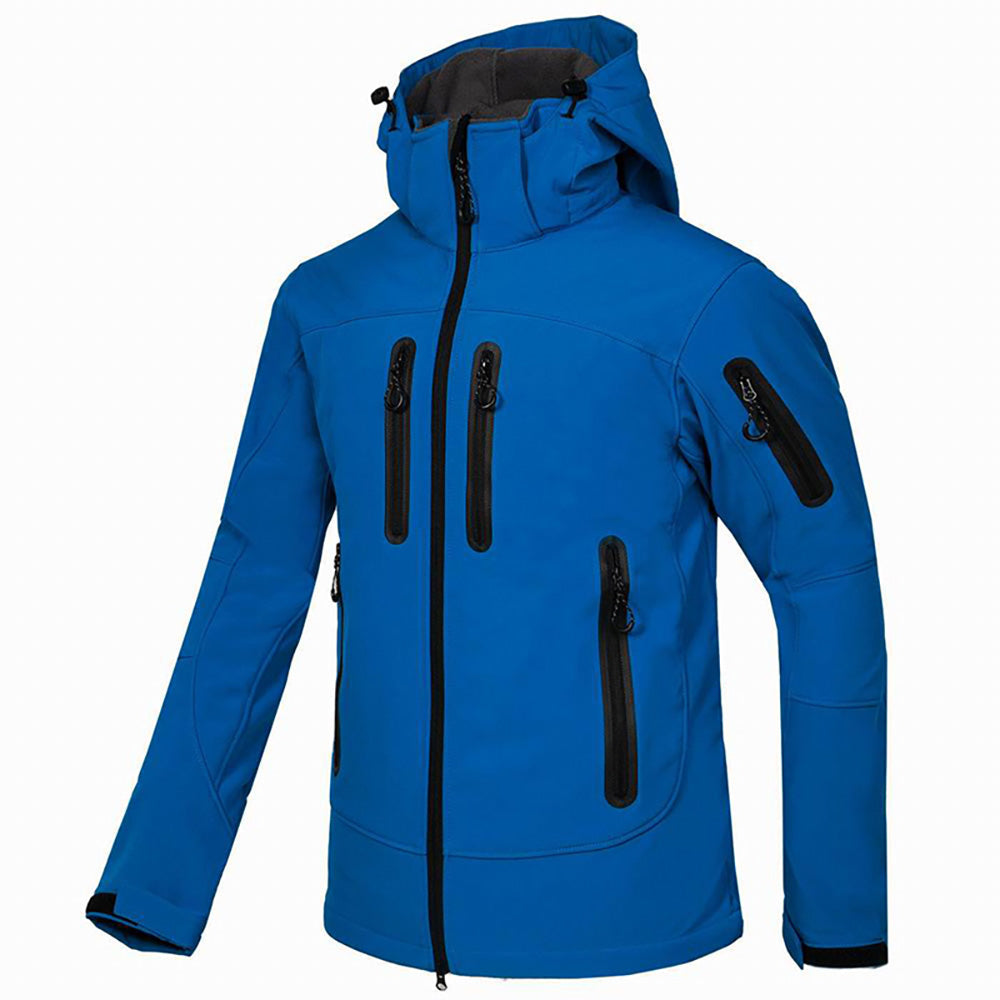 Men's Full Zip Hooded Jacket for Fall and Winter Everyday Wear Blue