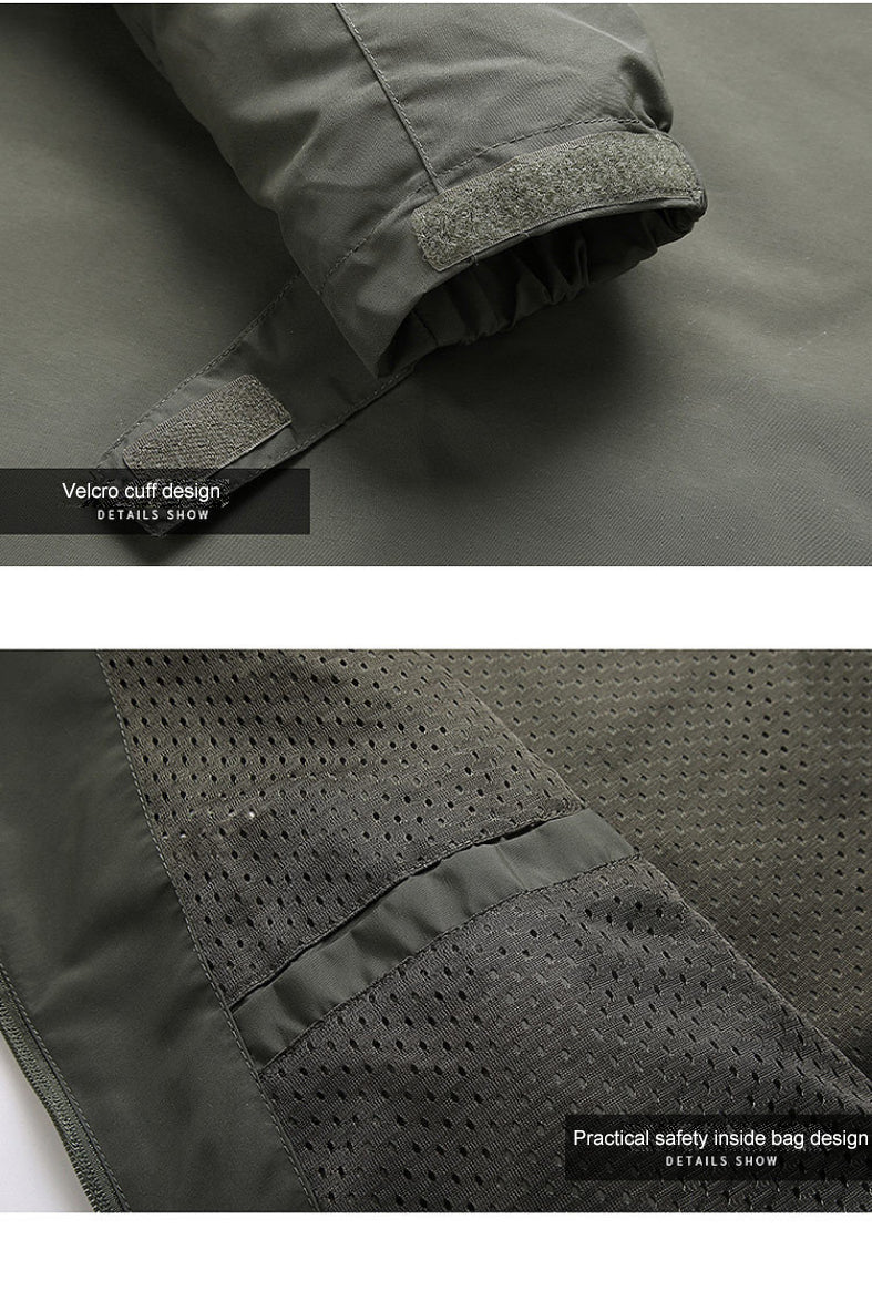 Men's Green Hooded Full Zip Jacket for Fall and Winter Everyday Wear