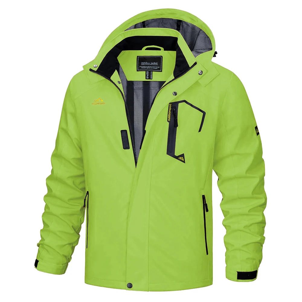 Men's Multi-Color Denim Hooded Outdoor Jacket for Everyday Wear