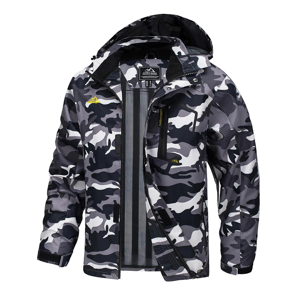 Men's Multi-Color Denim Hooded Outdoor Jacket for Everyday Wear