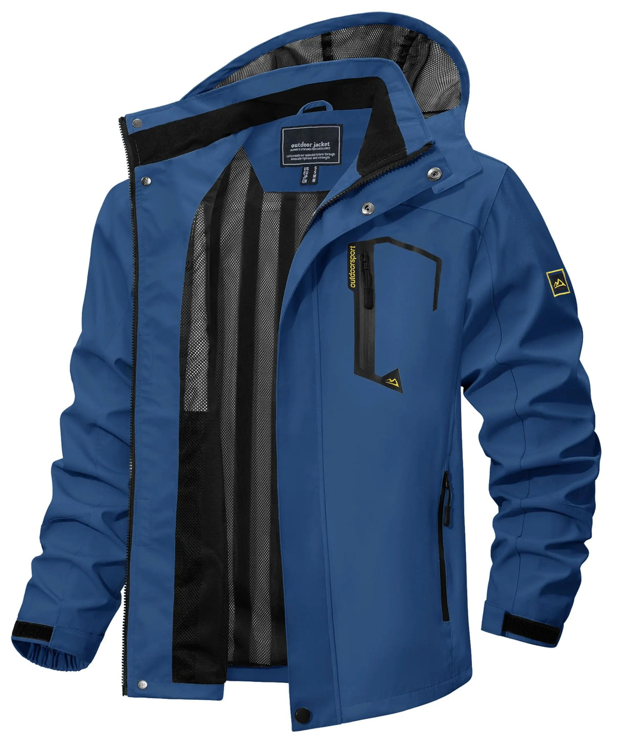 Men's Multi-Color Denim Hooded Outdoor Jacket for Everyday Wear Denim Blue