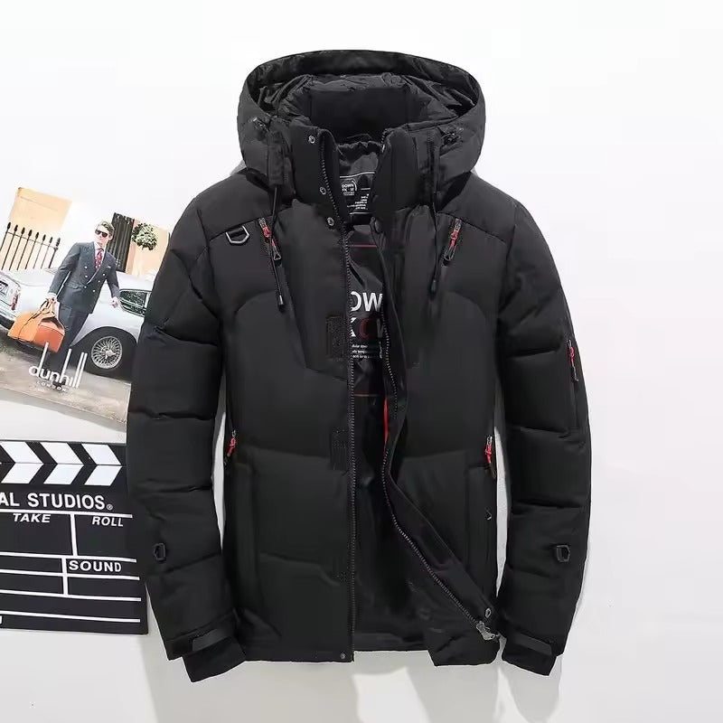 Men's Insulated Winter Parka - Waterproof, Windproof Jacket for Cold Black