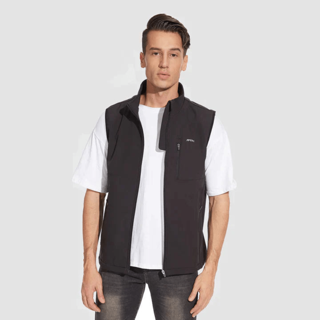 Men's Lightweight Full Zip Vest for Fall and Winter Everyday Wear Black