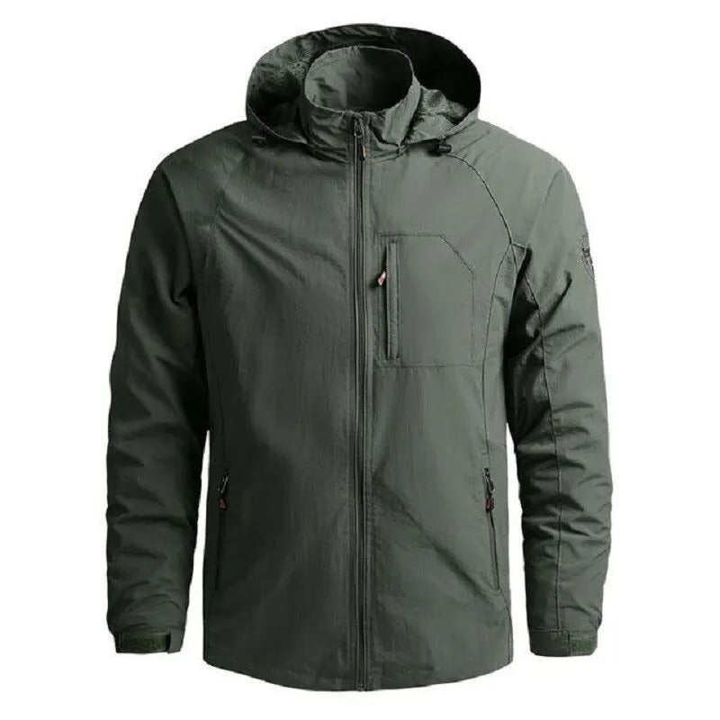 Men's Lightweight Hooded Jacket with Front zip closure for easy access