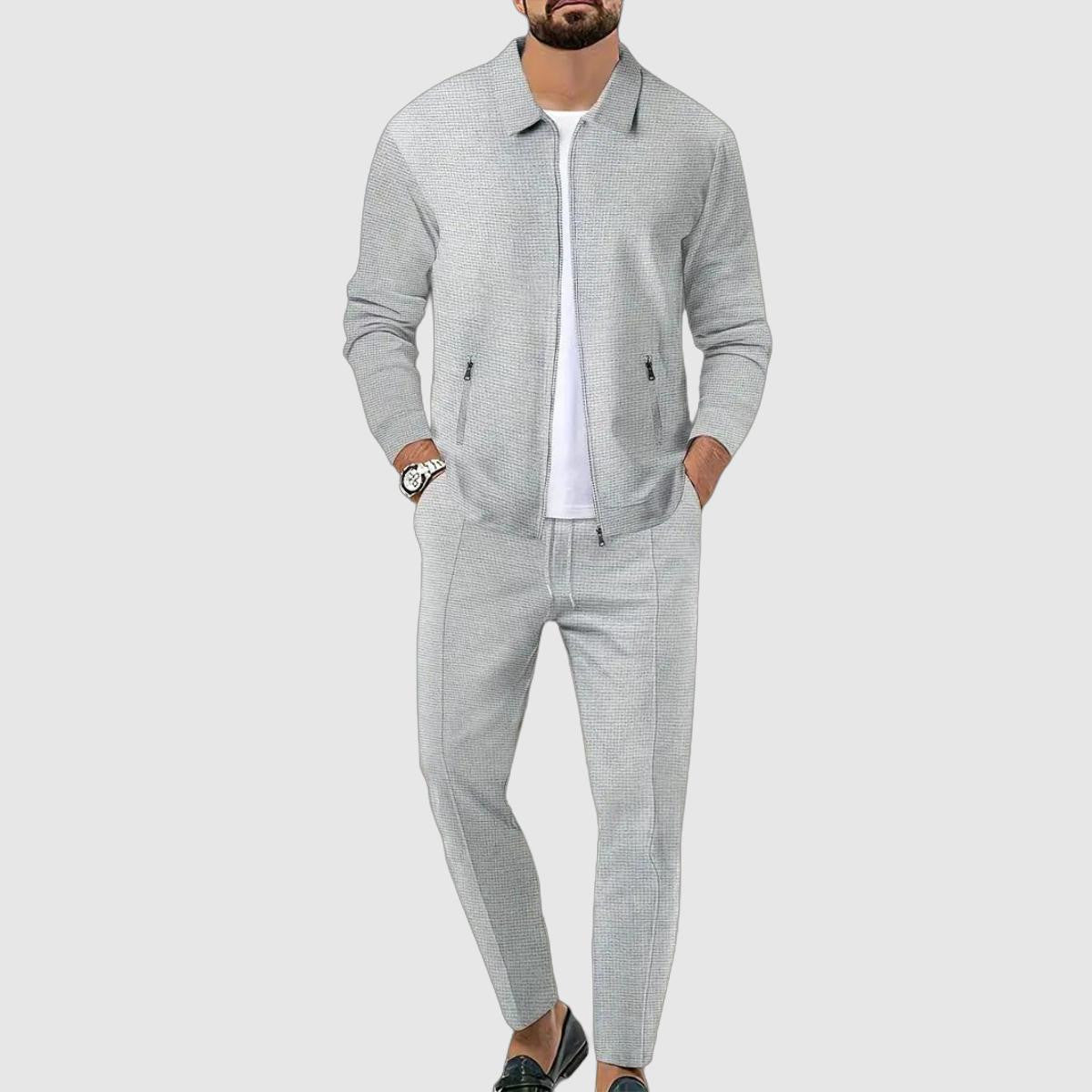 Men's Lightweight Sports Set – Trendy Zip-Up Jacket and Joggers