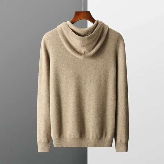Men's Long Sleeve Knit Hoodie for Fall and Winter Everyday Wear