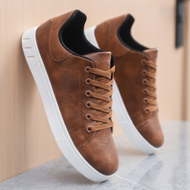 Men's Multi-Color Orthopedic Lace-Up Sneakers for Comfort and Support Brown