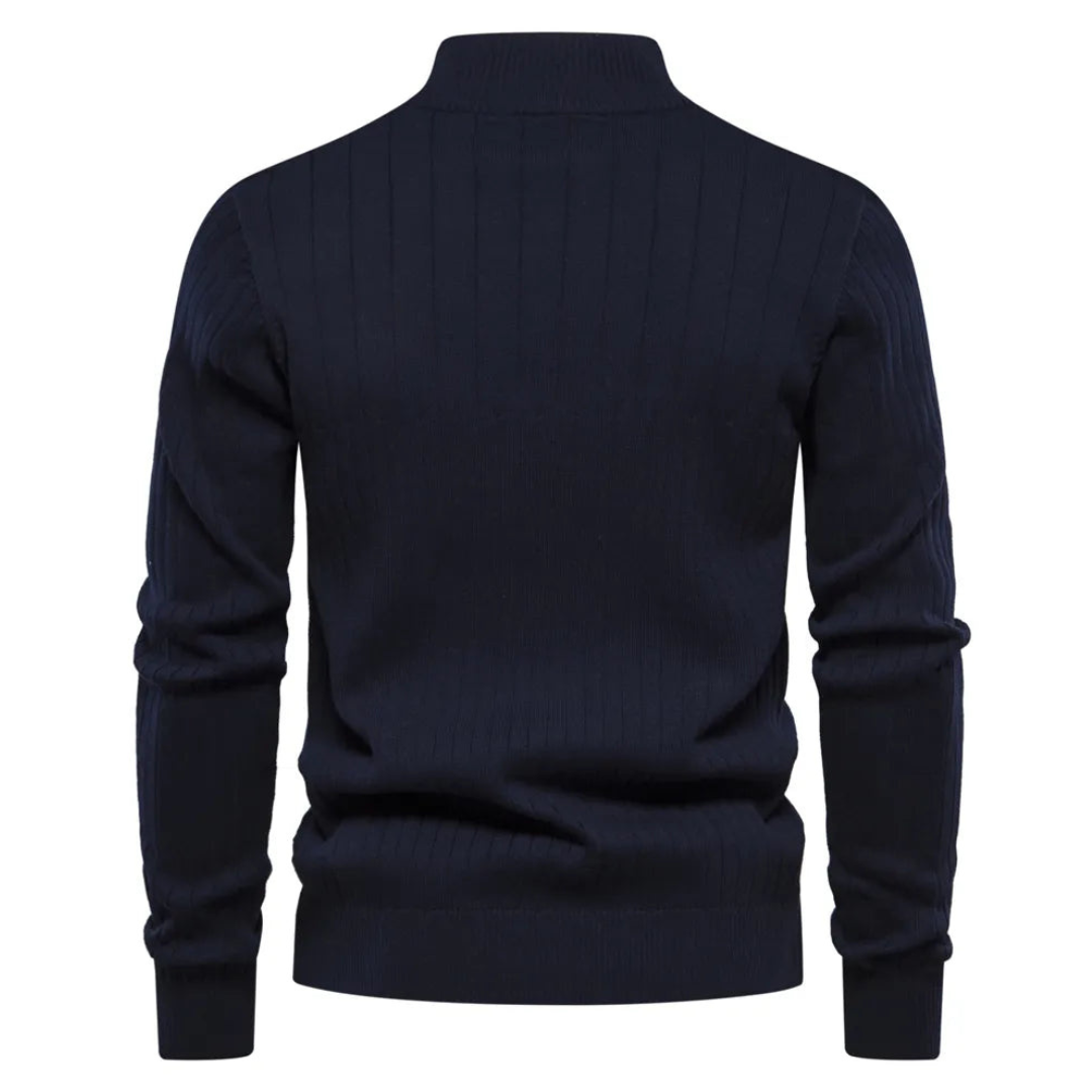 Men's Quarter-Zip Sweater for Fall and Winter Everyday Wear