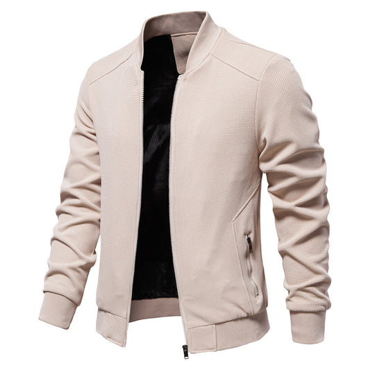 Men's Slim-Fit Bomber Jacket for Fall and Winter Everyday Wear