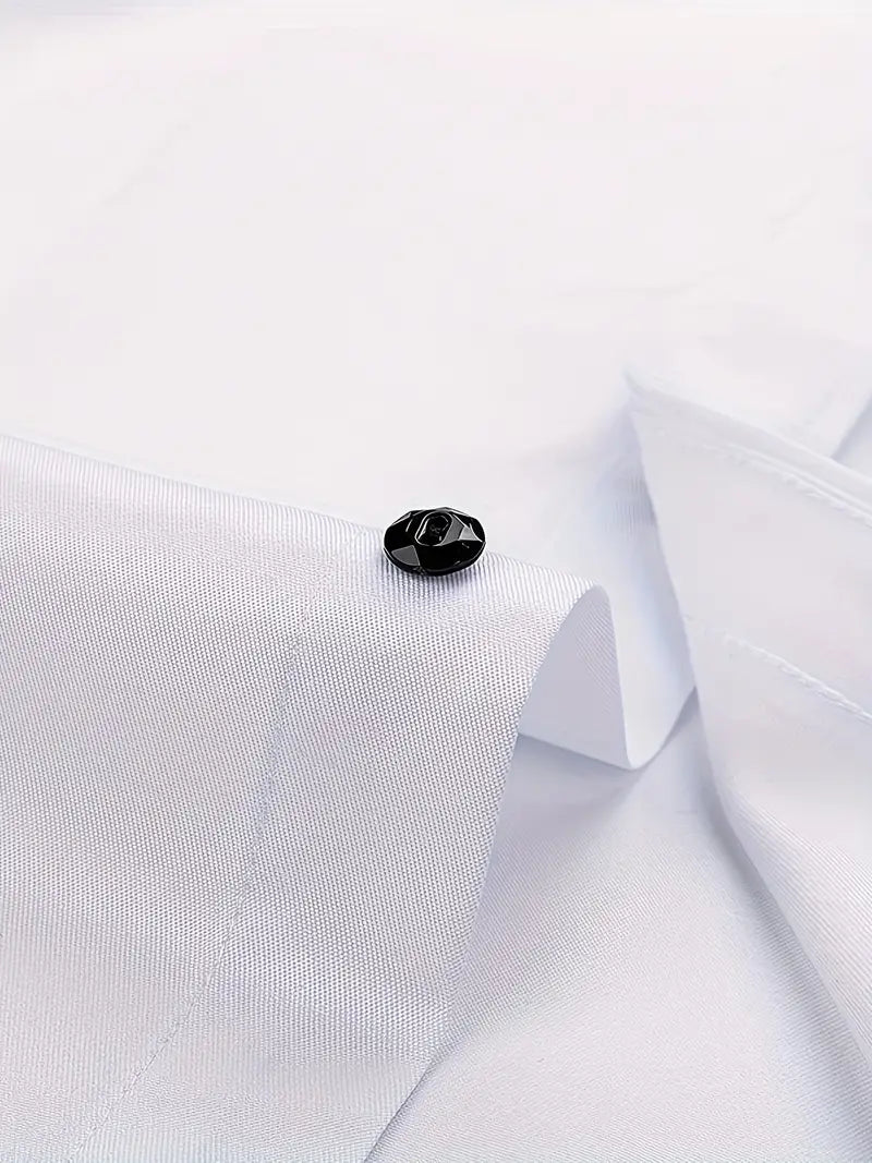 Men's Slim Fit Button-Down Dress Shirt for Daily Use Warm