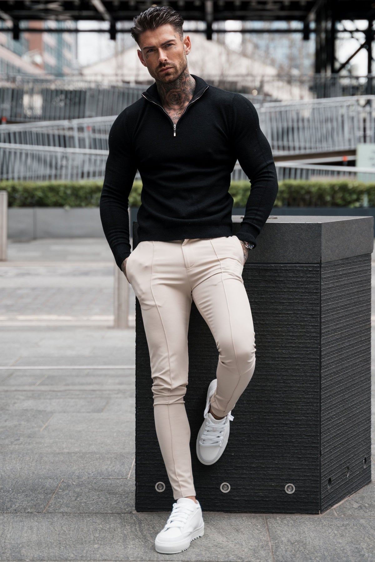 Men's Slim Fit Dress Trousers for Fall and Winter Everyday Wear