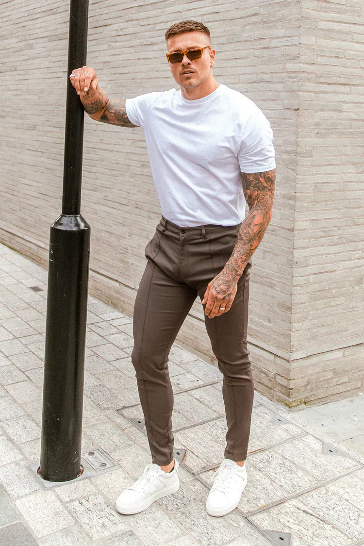 Men's Slim Fit Dress Trousers for Fall and Winter Everyday Wear
