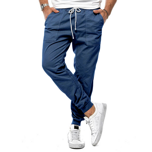 Men's Multi-Color Slim-Fit Jogger Pants for Fall and Winter Jeansblau