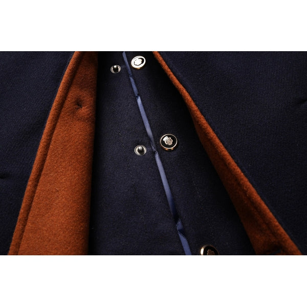 Men's Stand Collar Mid-Length Coat for Fall and Winter Everyday Wear