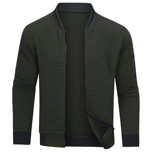 Men's Olive Green Stylish Bomber Jacket for Fall and Winter Olive Green