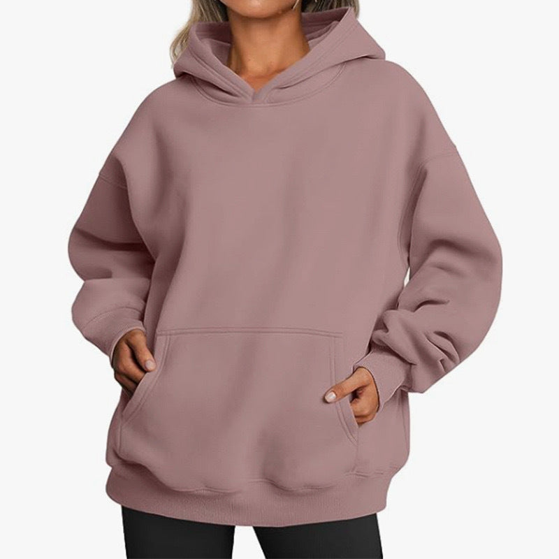 Women's Cozy Oversized Hoodie with Kangaroo Pocket for Daily Use Peach