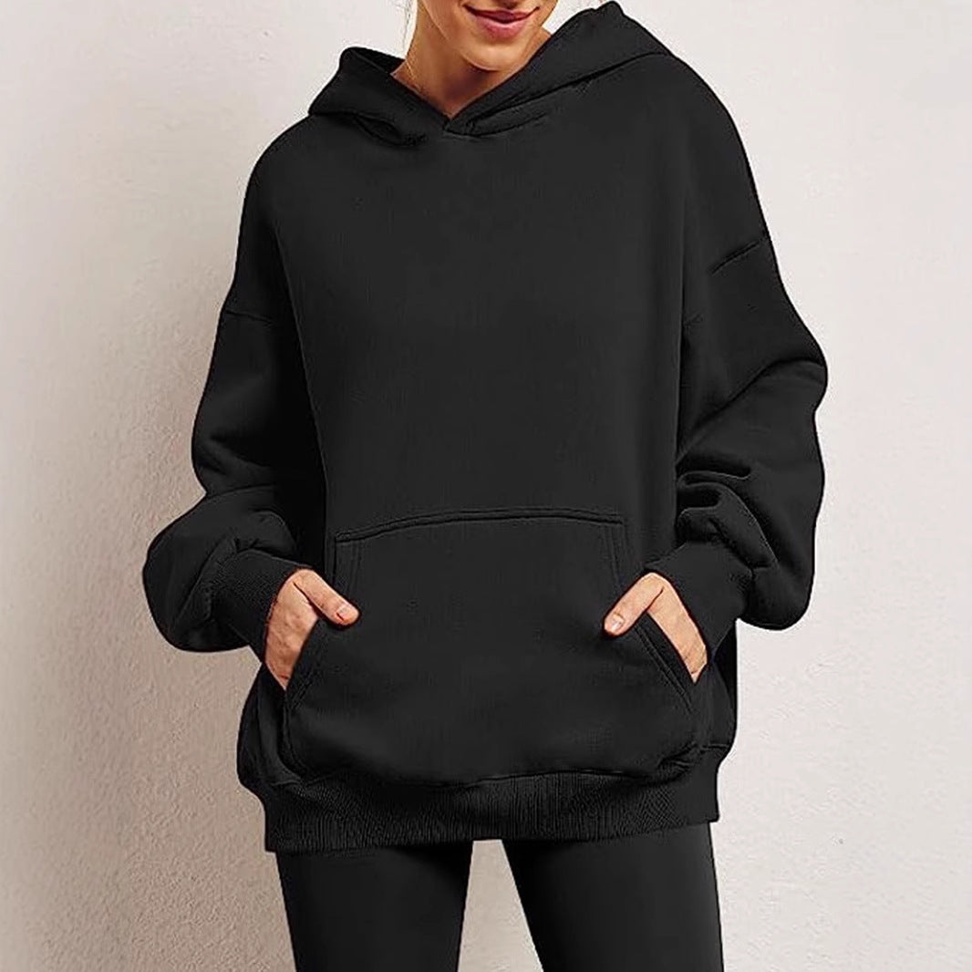 Women's Cozy Oversized Hoodie with Kangaroo Pocket for Daily Use