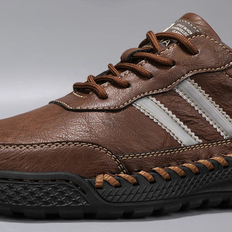 Men's Multi-Color Stripe Stylish Leather Dress Shoes for Daily Use
