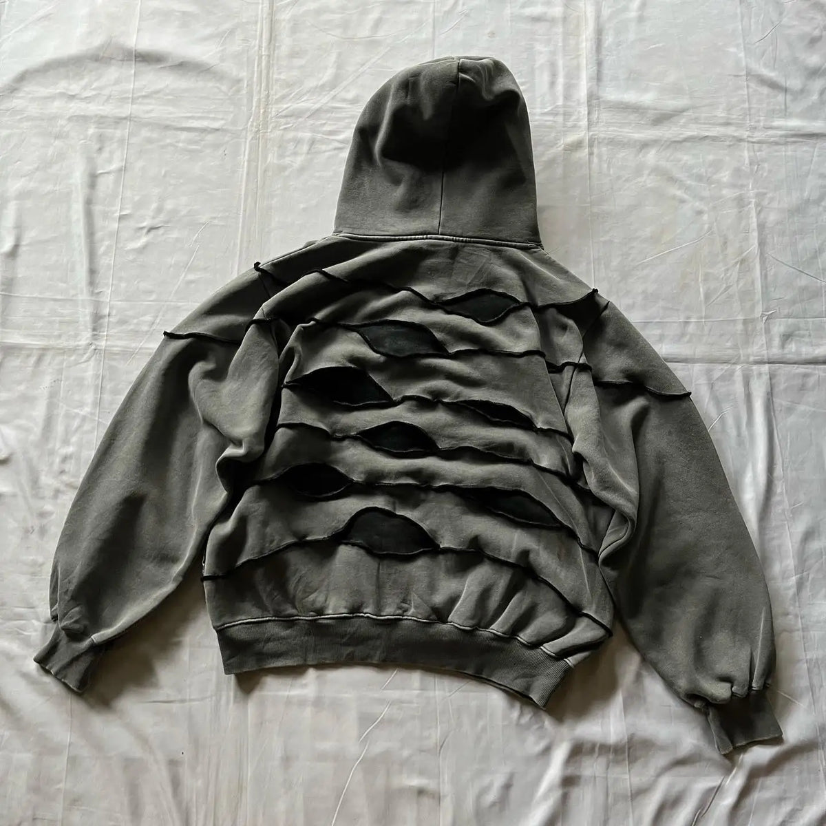 Men's Retro Patchwork Hoodie with Geometric Street Style Design