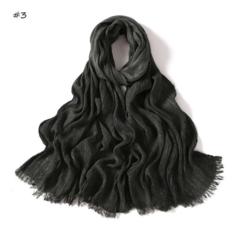 Women's Tie-Dye Crinkle Rayon Hijabs - Breathable Scarf Shawls 03 65X180cm