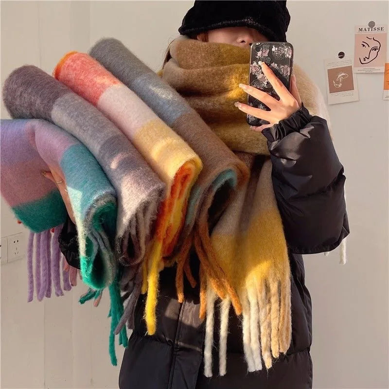 Women's Thick Warm Cashmere Scarf Shawl Wraps Pashmina Neckerchief